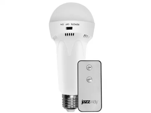 Светодиодная лампа-фонарь Е27 с пультом ДУ Jazzway Accu9-L3WR аварийный светильник,140Лм,4Вт 90минут