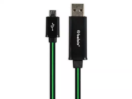 Кабель микро USB (AM/microBM)  0.8 м BS1041 с диодной индикацией