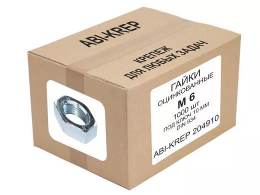 Гайки оцинкованные  М6 DIN 934 ( 1000 шт) 