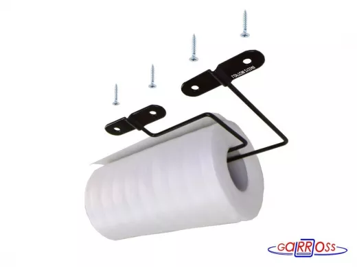 Держатель для бумажных полотенец к полке изогнутый "LOFTOM-213874" крепится к полке слева, чёрный