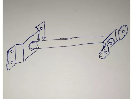 Кронштейн для прожектора к стене, диаметр 22мм, вылет 0,9 м 