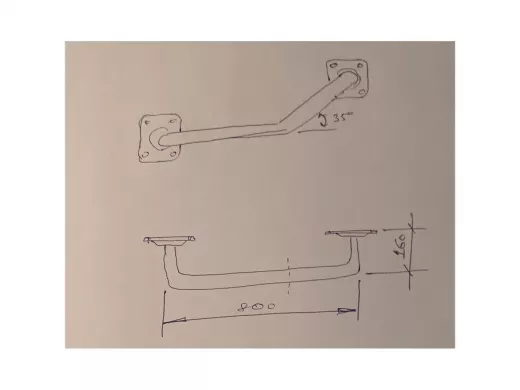 Поручень, угол 35гр, левый, 80см 