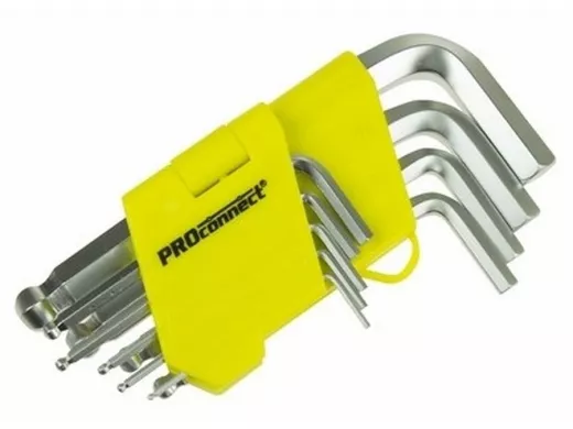 Набор шестигранников 9 предметов 1,5-10 мм с шаром HEX