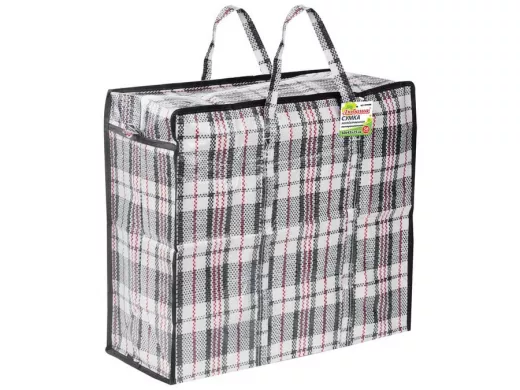 Сумка-баул хозяйственная, полипропилен, 50*45*25см, 56 литров, черно-красная,130г/м2 "BR-77672"