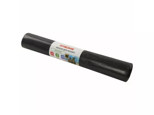 Мешки для мусора 240литров, черные в рулоне 10 штук, ПВД, 50мкм, 90х140см (+5%), прочные "BR-78274"