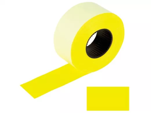 Этикет-лента 26*16мм прямоугольная, желтая, КОМПЛЕКТ 5 рулонов по 800 шт. "BR-79138"