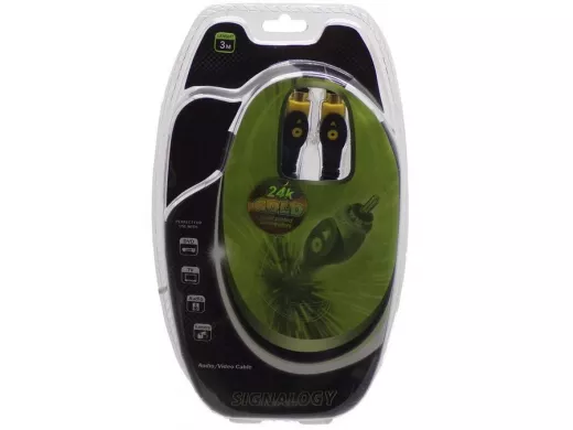 Шнур SVHS-SVHS (круглый кабель 5 mm, Gold) 3м Signalogy(на блистере) 4pin